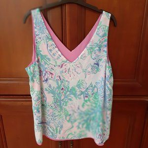 Lilly Pulitzer Florian? pink floral reversible top